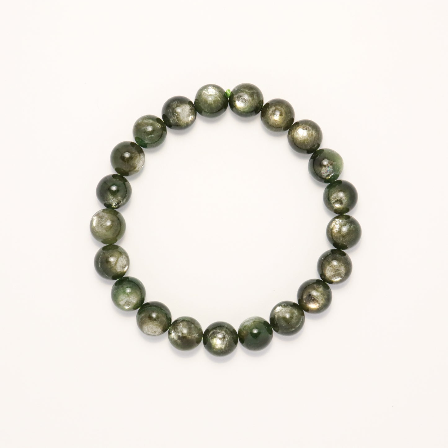 Green Supreme - High Grade Cat Eye Green Lepidolite Bracelet