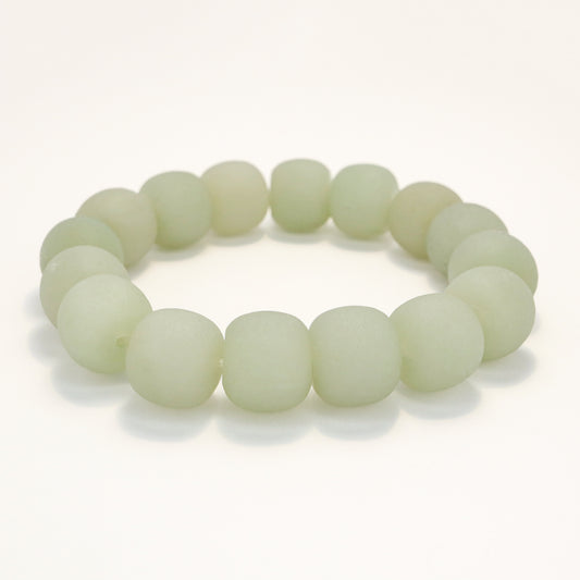 Green Peas - She Tai Cui Jade Raw Stone Bracelet