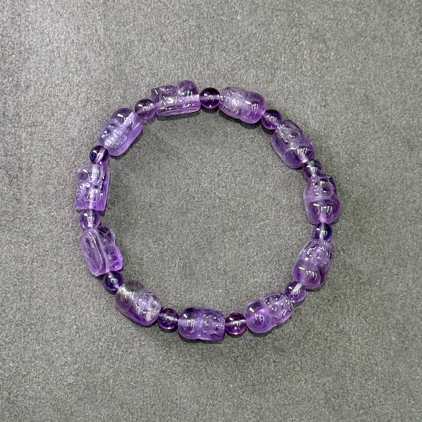 Brazilian Amethyst Pixiu Bracelet 巴西紫水晶 貔貅 - Guardian of Fortune 紫瑞守财