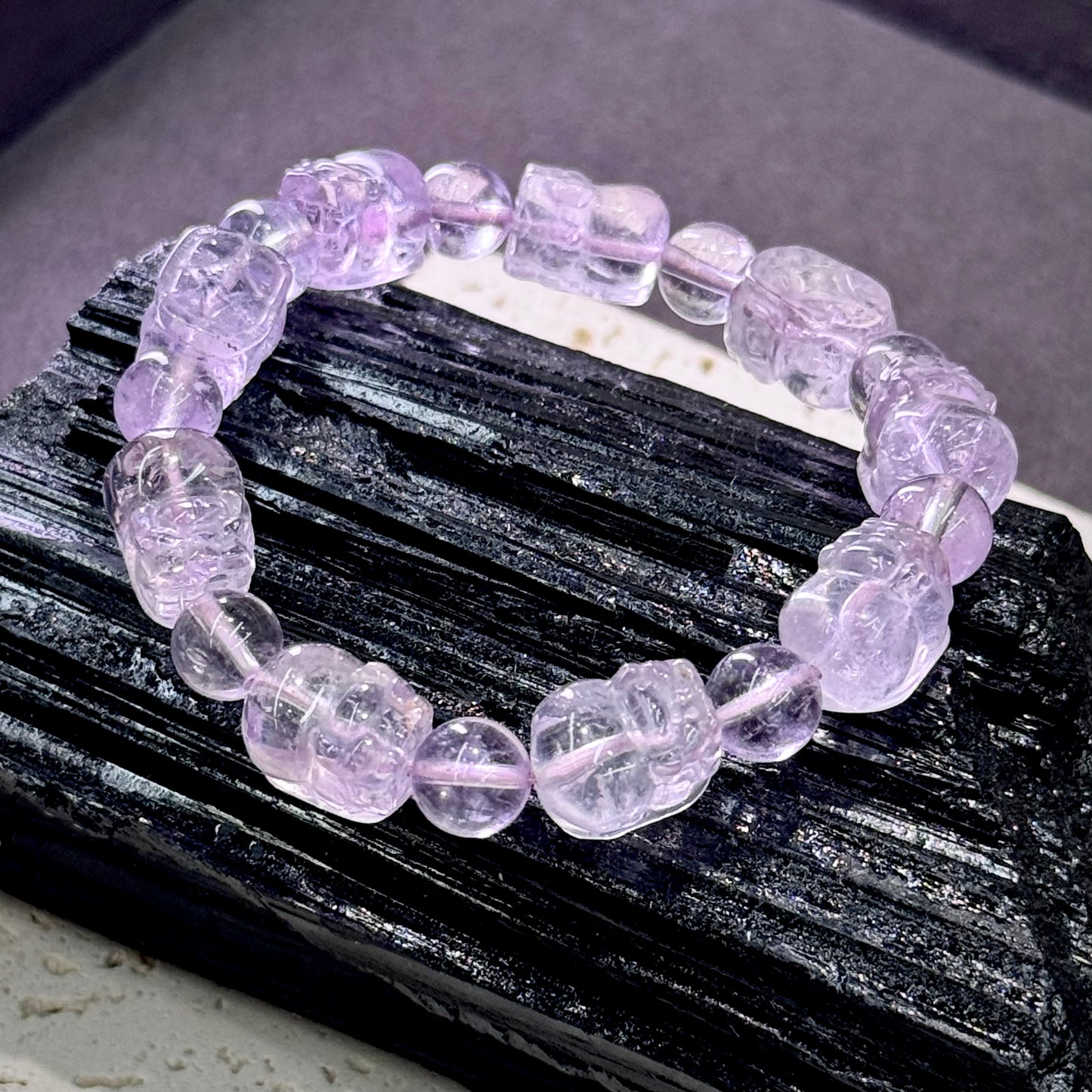 Bolivian Amethyst Pixiu Bracelet 玻利维亚紫水晶 貔貅 - Royal Fortune 紫瑞貔貅