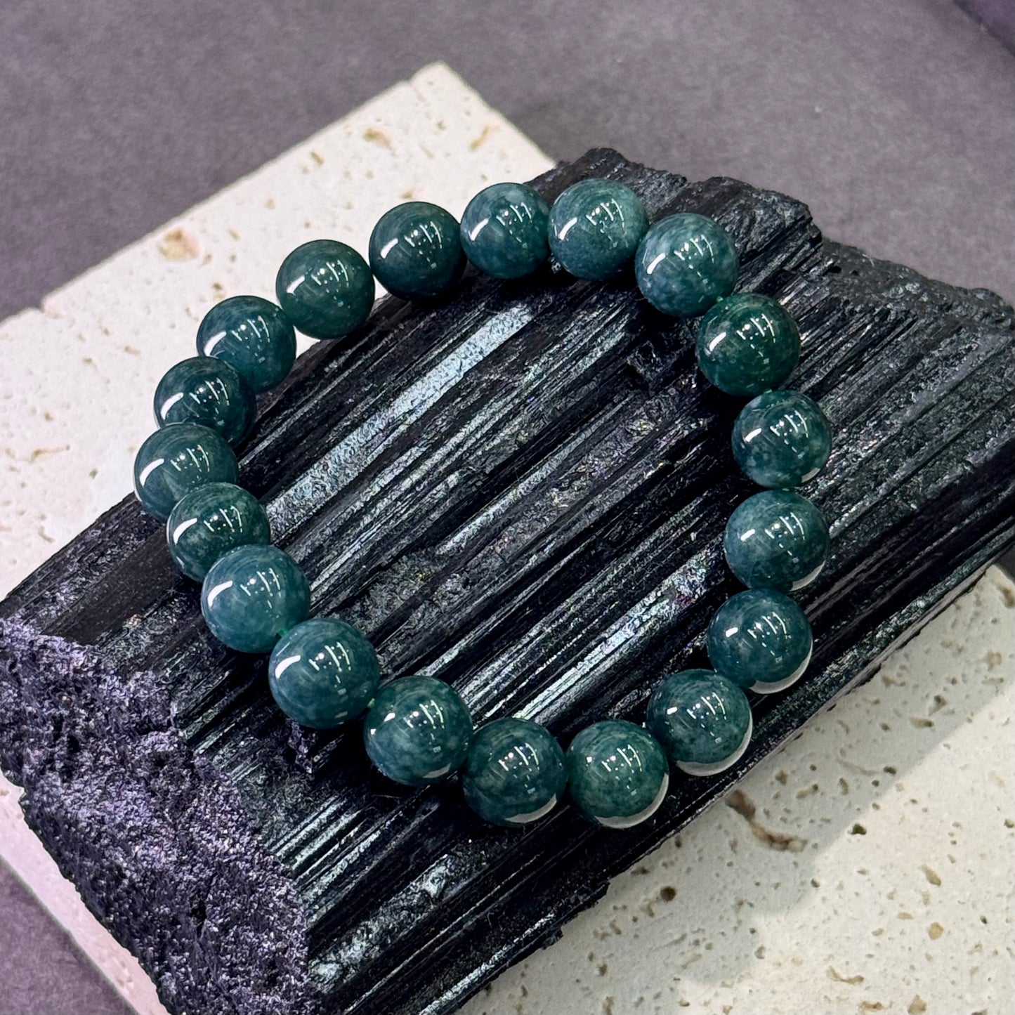Blue Water Jadeite Bracelet 蓝水翡翠 - Deep Tide 深潮
