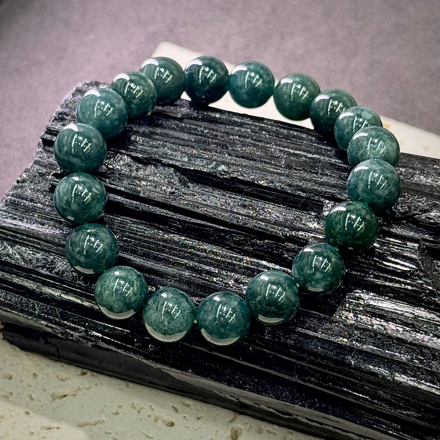Blue Water Jadeite Bracelet 蓝水翡翠 - Deep Tide 深潮