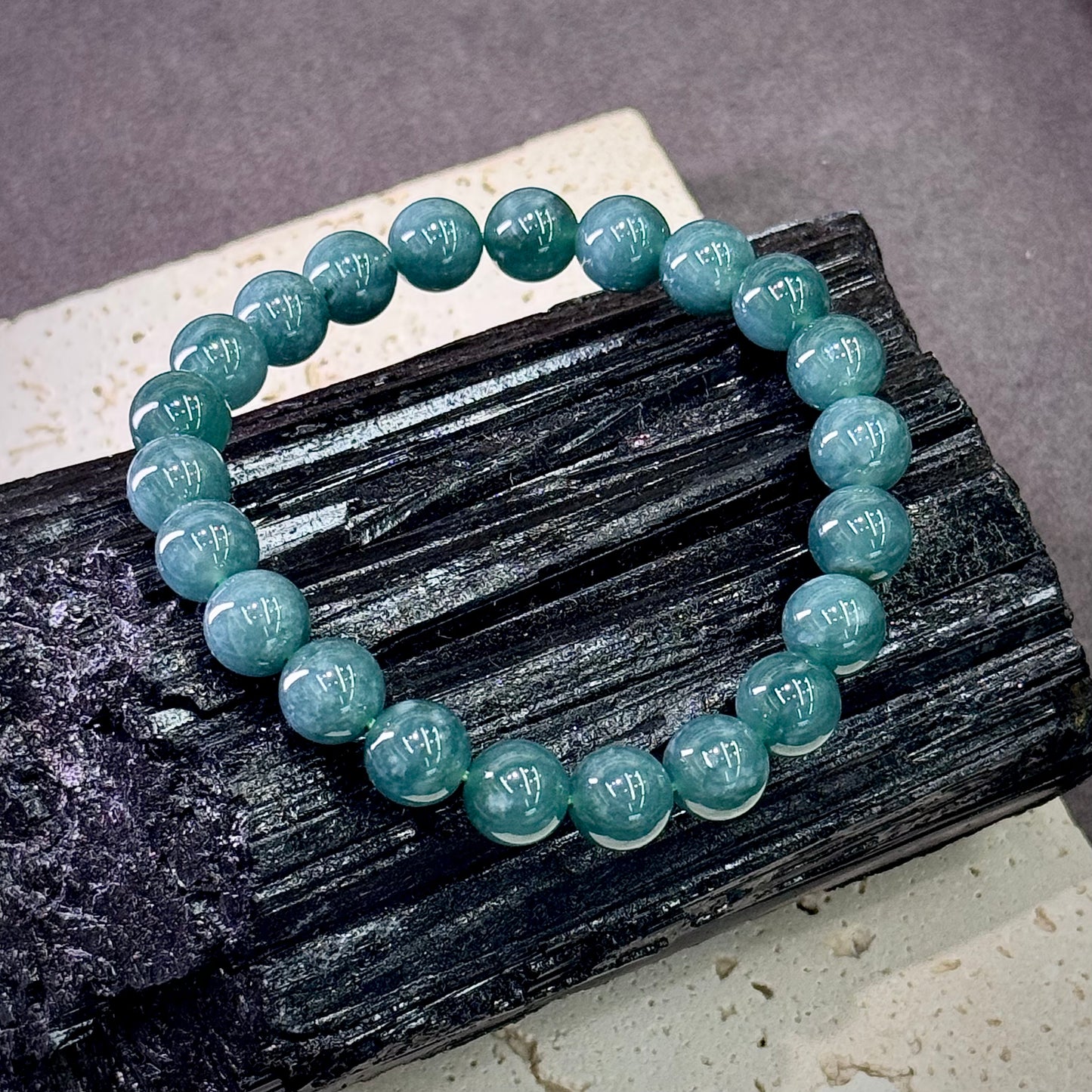 Blue Water Jadeite Bracelet 蓝水翡翠 - Azure Current 澄澜