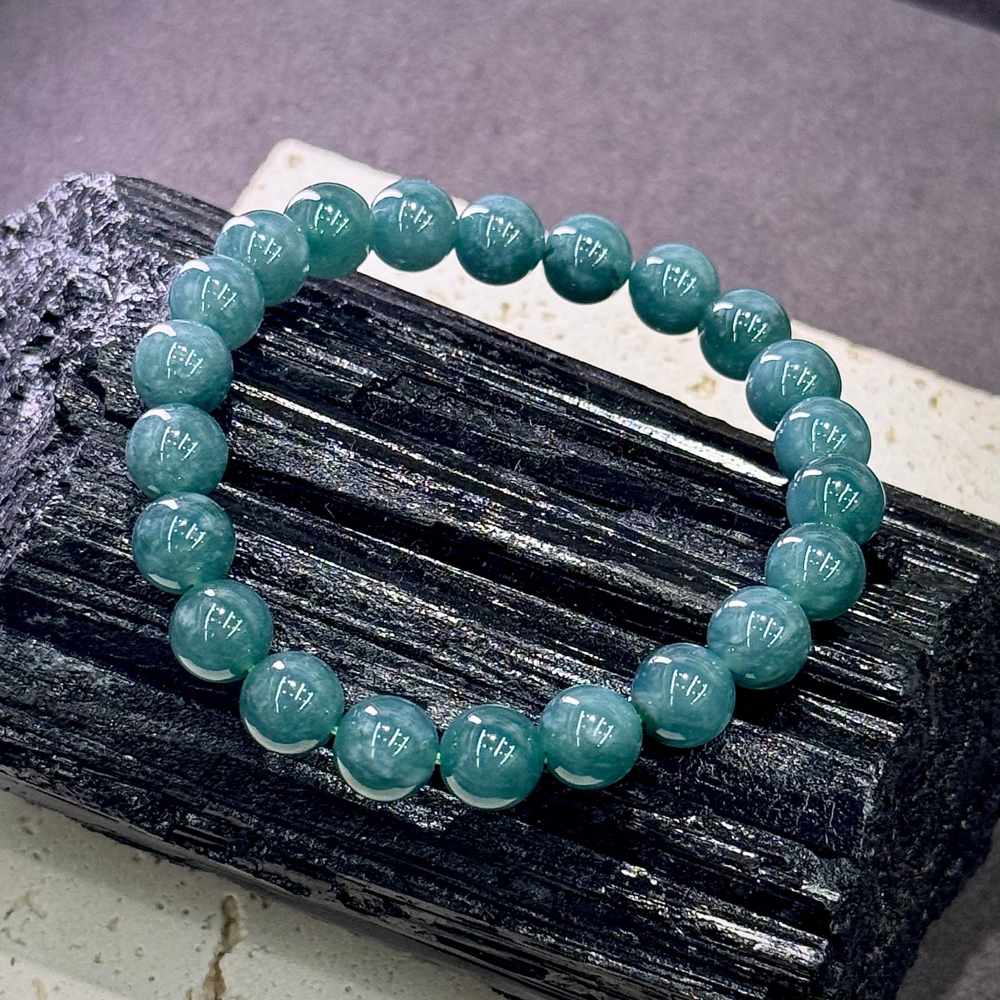 Blue Water Jadeite Bracelet 蓝水翡翠 - Azure Current 澄澜
