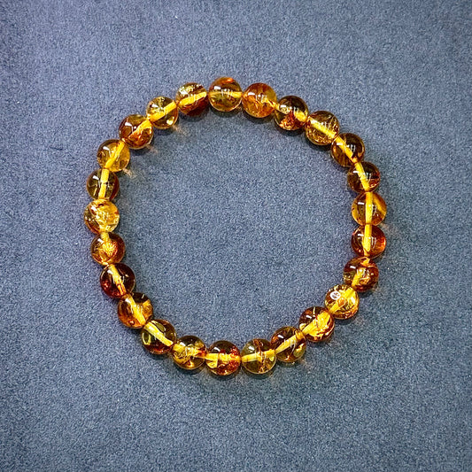 Floral Amber Bracelet - Golden Bloom 花珀 🌼