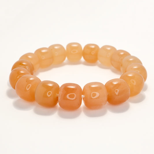 Orange Season - She Tai Cui Polished Jade Stone Bracelet