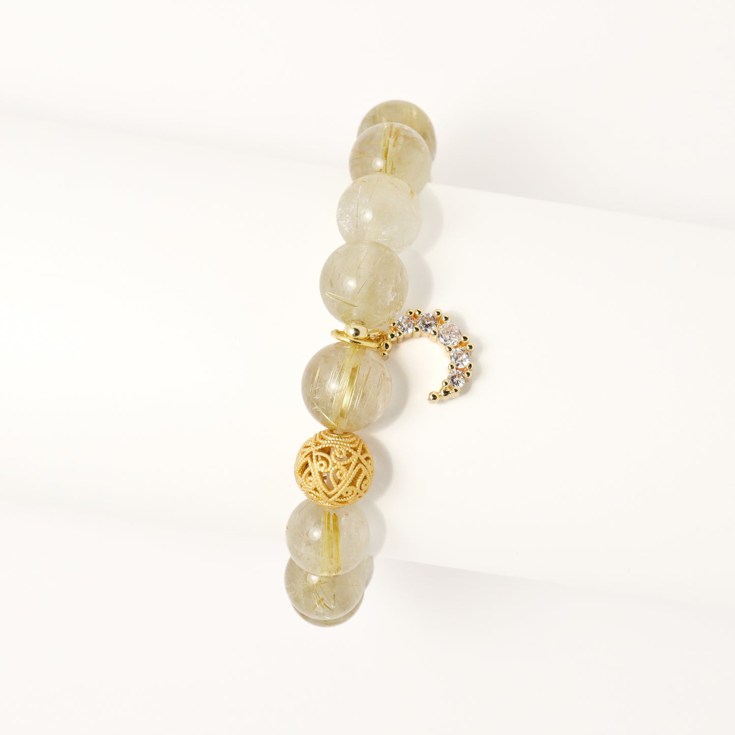 Priceless Love - Rutilated Quartz Crystal & Strawberry Quartz Bracelet