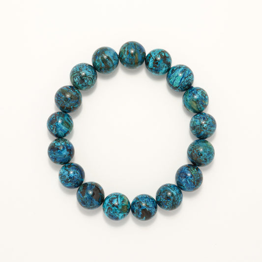 Blue Phoneix - High Grade Chrysocolla / American Turquoise Bracelet (Avg 12.5mm)