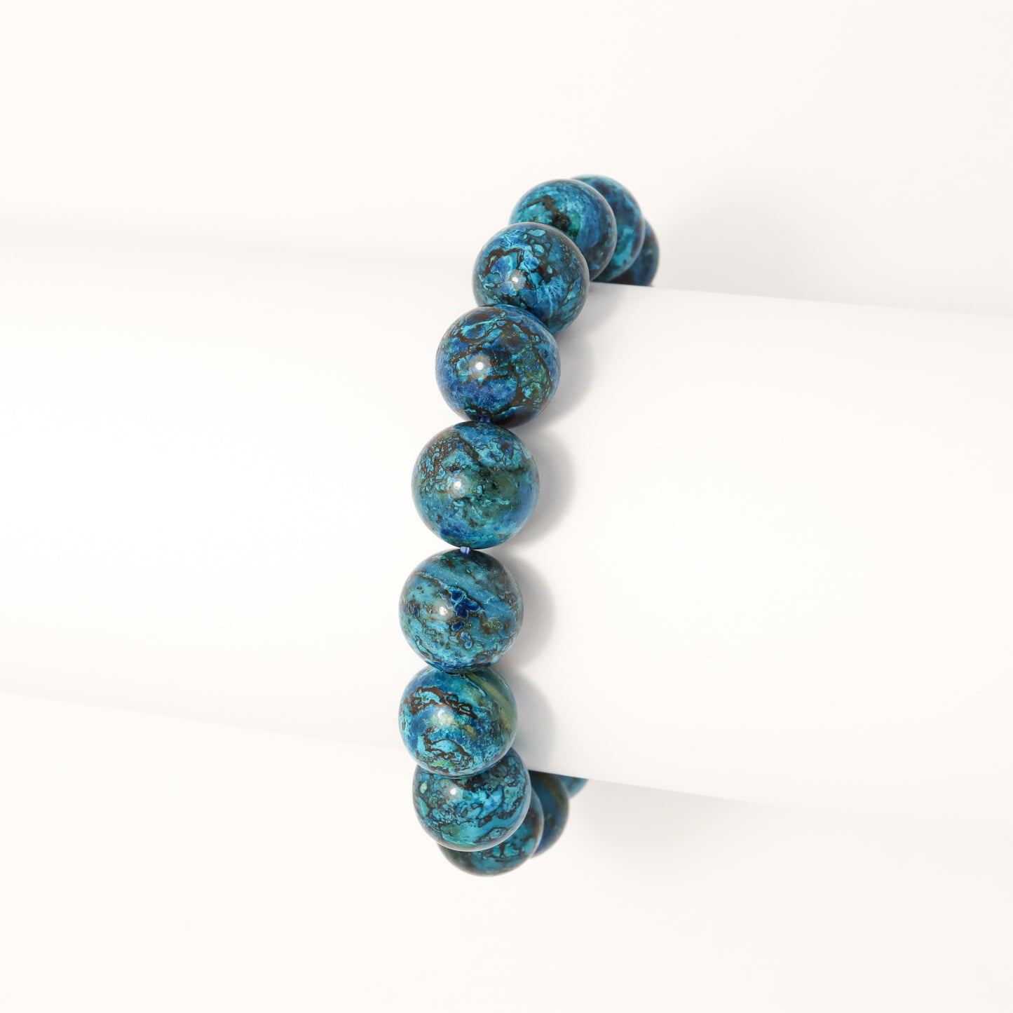Blue Phoneix - High Grade Chrysocolla / American Turquoise Bracelet (Avg 12.5mm)