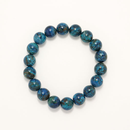 Blue Phoneix - High Grade Chrysocolla / American Turquoise Bracelet (Avg 11.5mm)