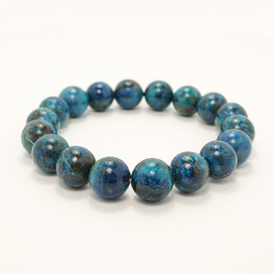 Blue Phoneix - High Grade Chrysocolla / American Turquoise Bracelet (Avg 11.5mm)