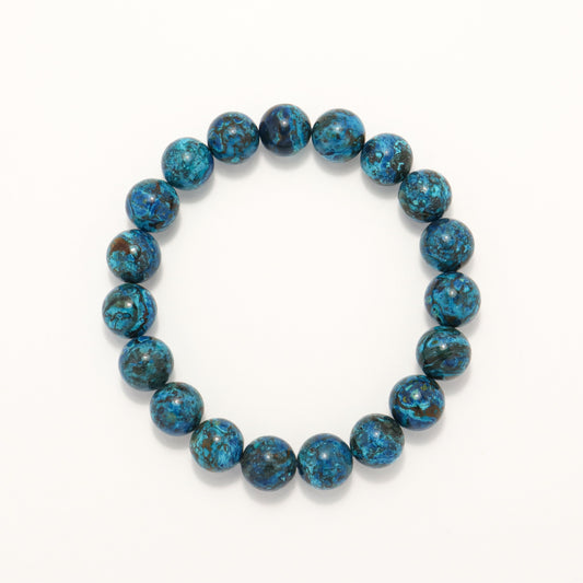 Blue Phoneix - High Grade Chrysocolla / American Turquoise Bracelet (Avg 10.5mm)