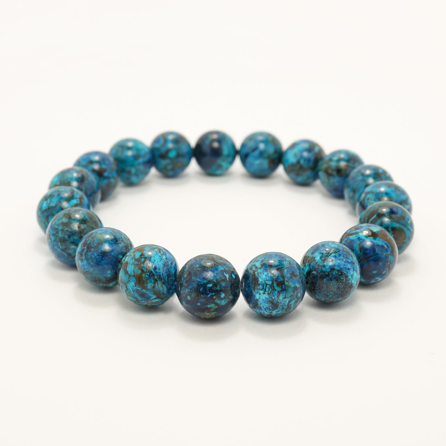 Blue Phoneix - High Grade Chrysocolla / American Turquoise Bracelet (Avg 10.5mm)