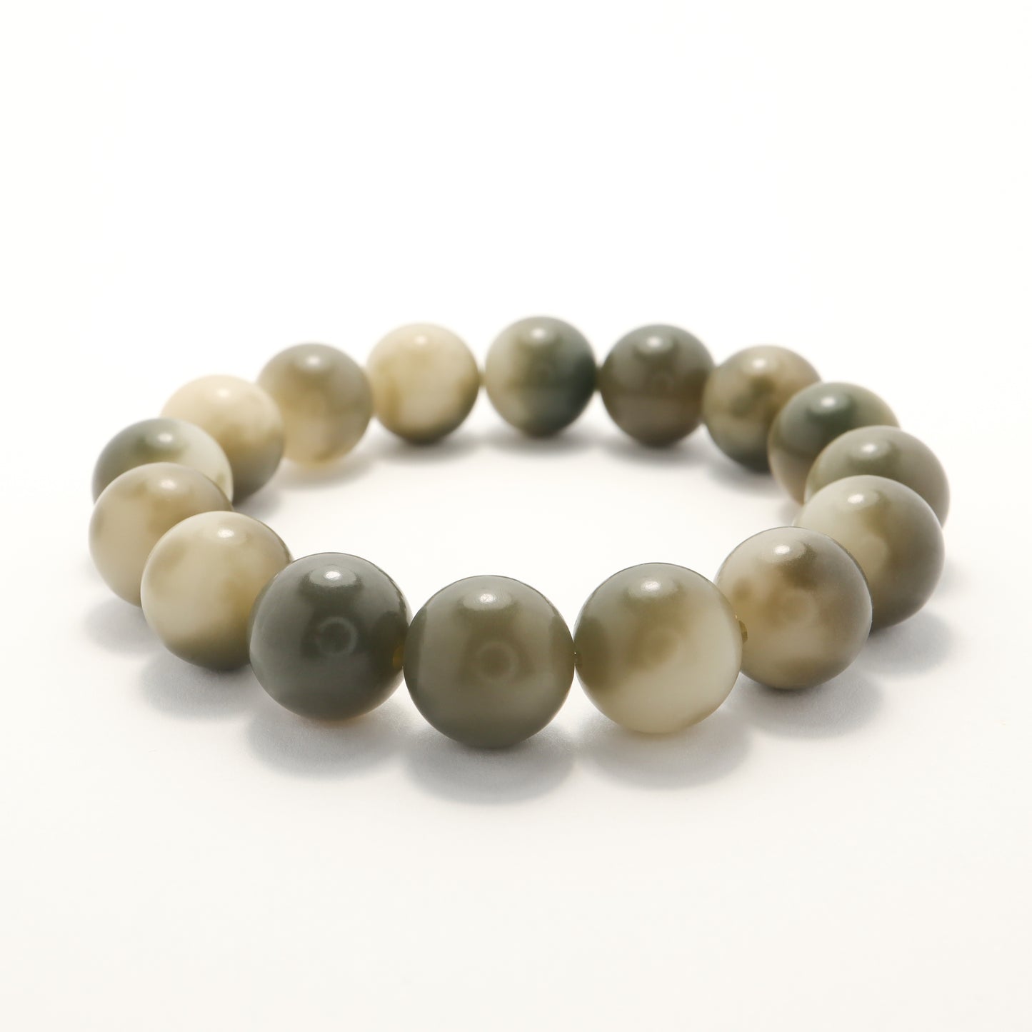 Old Green Floating Snowflake Bodhi Root Bracelet