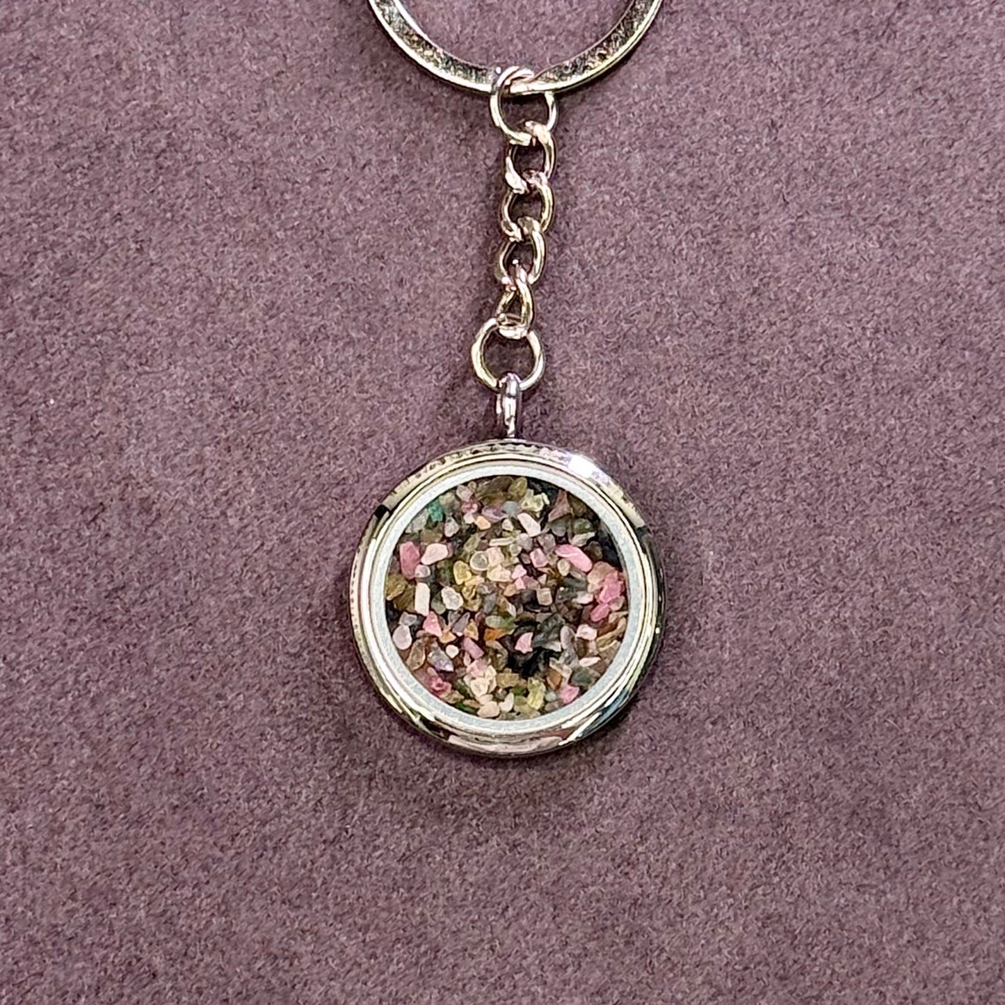 Crystal Chip Glass Pendant Keychain 水晶钥匙链 - Pocket Energy Charm