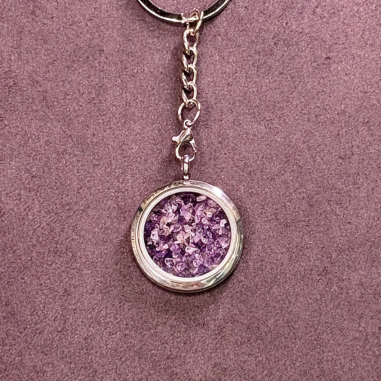 Crystal Chip Glass Pendant Keychain 水晶钥匙链 - Pocket Energy Charm