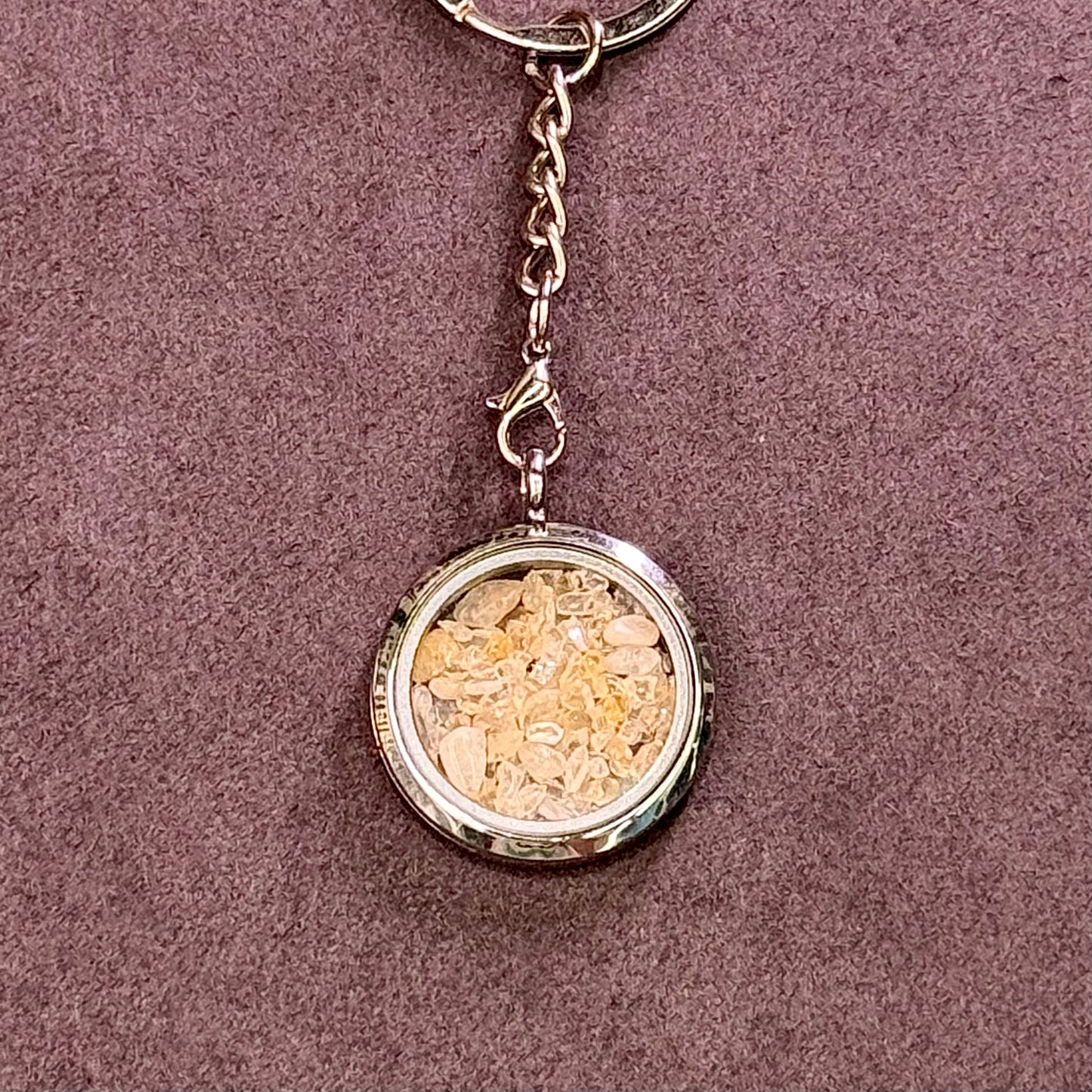 Crystal Chip Glass Pendant Keychain 水晶钥匙链 - Pocket Energy Charm