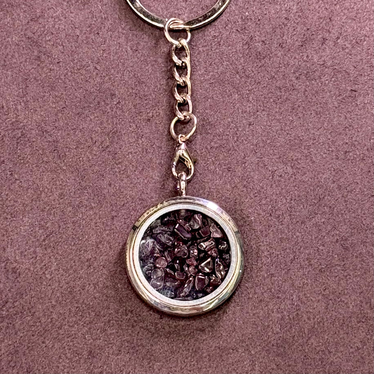 Crystal Chip Glass Pendant Keychain 水晶钥匙链 - Pocket Energy Charm