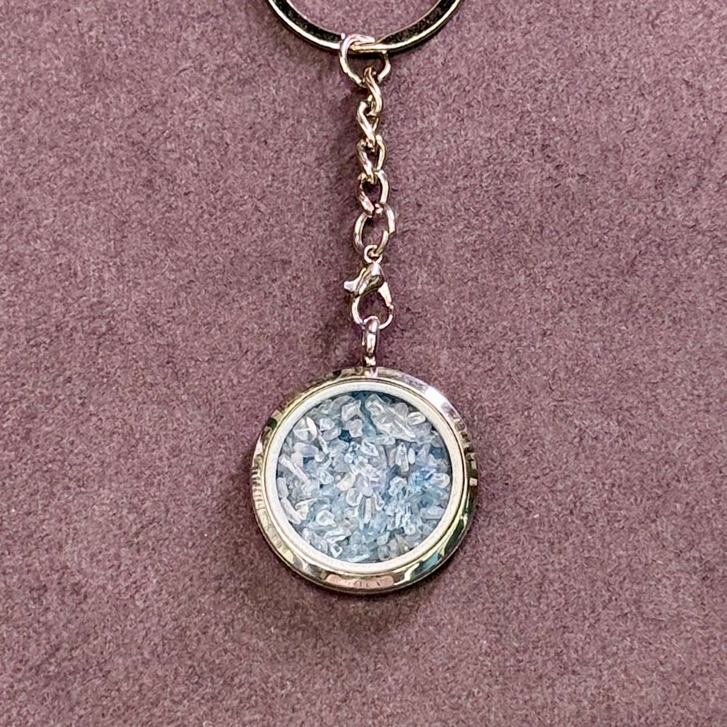 Crystal Chip Glass Pendant Keychain 水晶钥匙链 - Pocket Energy Charm