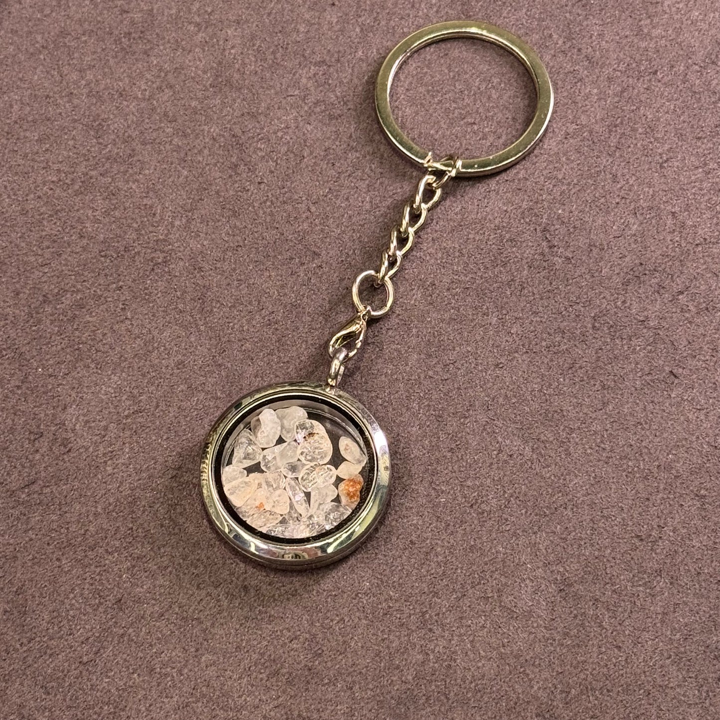 Crystal Chip Glass Pendant Keychain 水晶钥匙链 - Pocket Energy Charm
