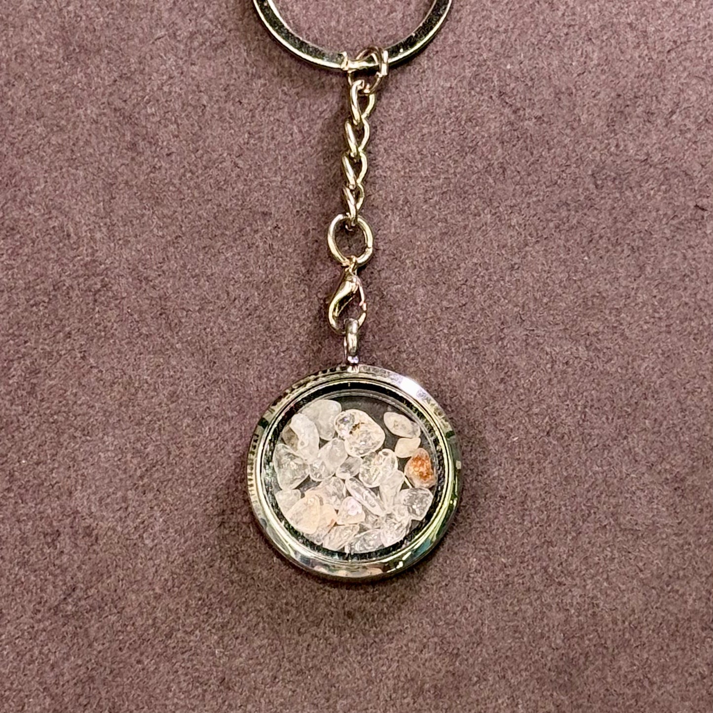 Crystal Chip Glass Pendant Keychain 水晶钥匙链 - Pocket Energy Charm