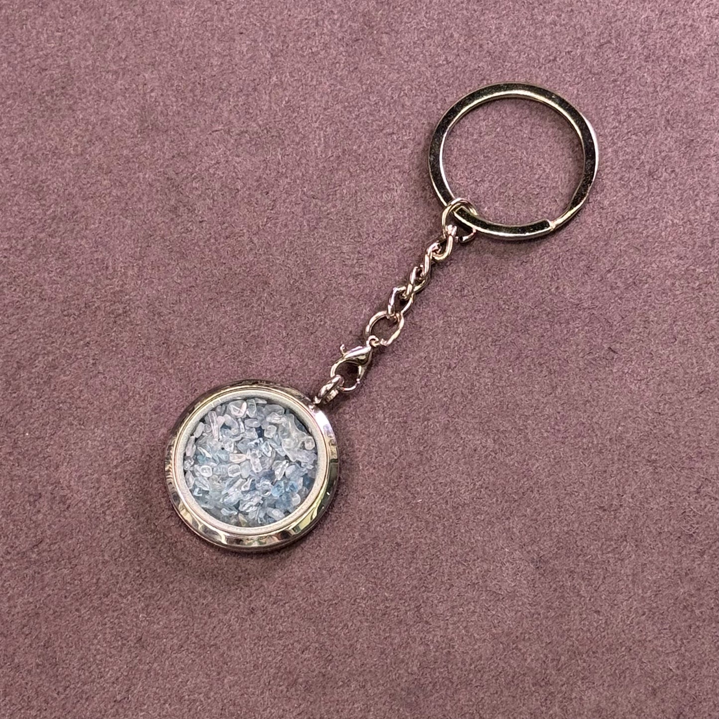 Crystal Chip Glass Pendant Keychain 水晶钥匙链 - Pocket Energy Charm