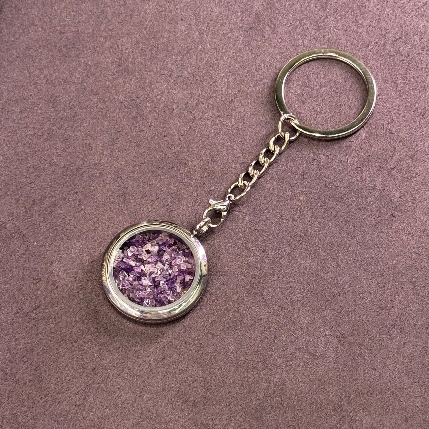 Crystal Chip Glass Pendant Keychain 水晶钥匙链 - Pocket Energy Charm