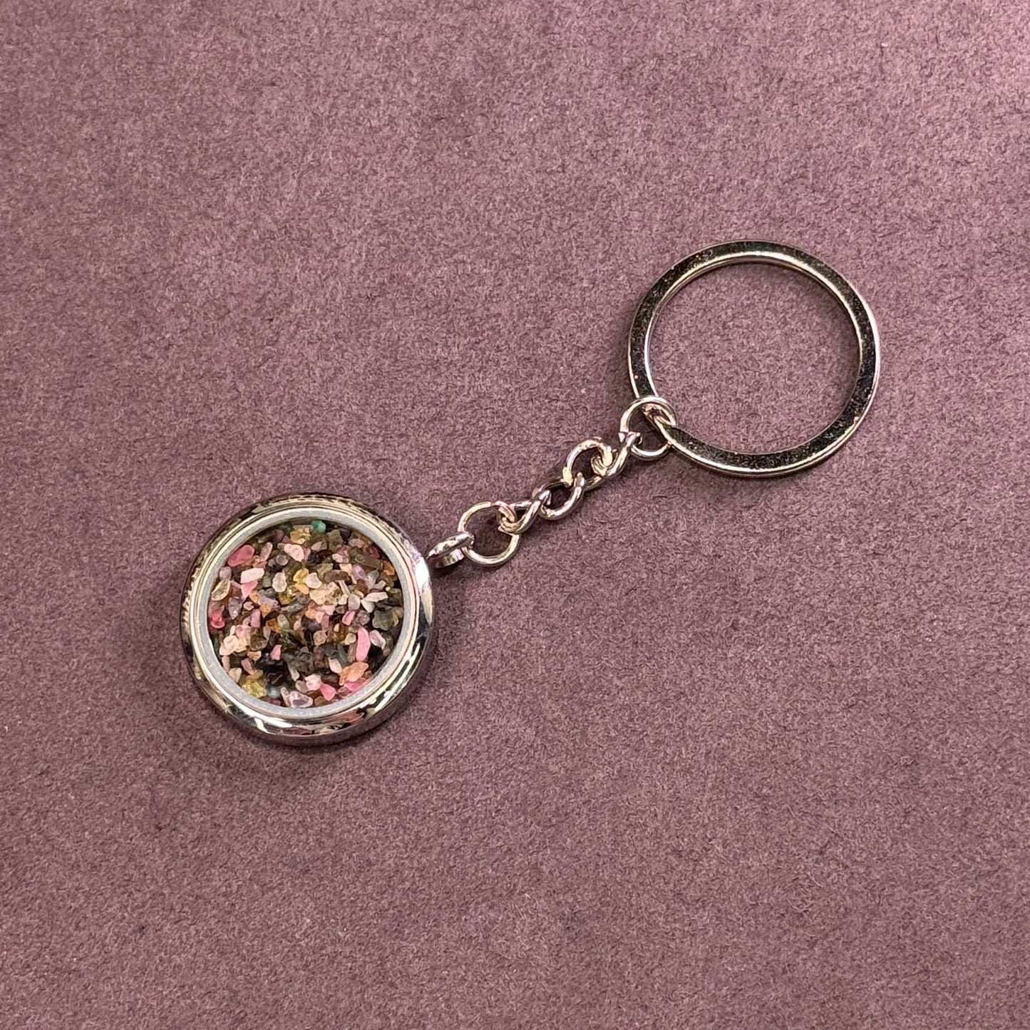 Crystal Chip Glass Pendant Keychain 水晶钥匙链 - Pocket Energy Charm