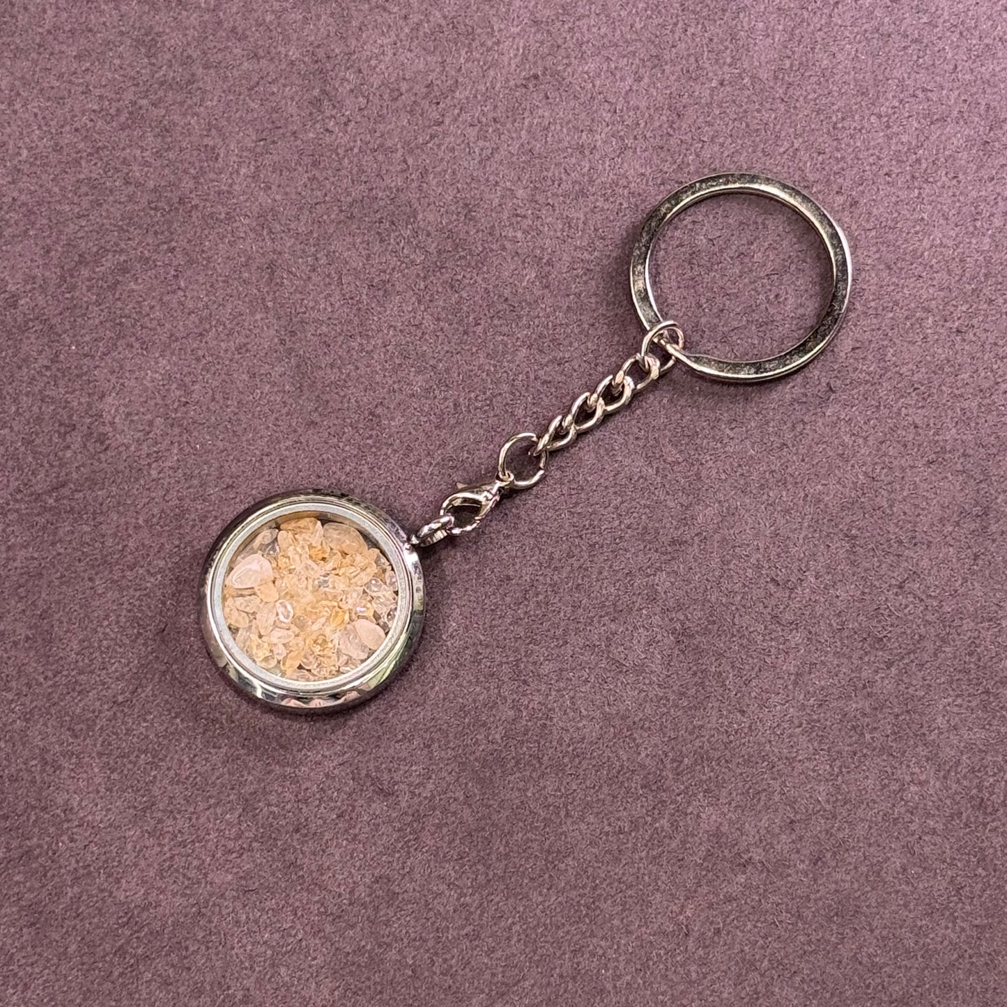 Crystal Chip Glass Pendant Keychain 水晶钥匙链 - Pocket Energy Charm