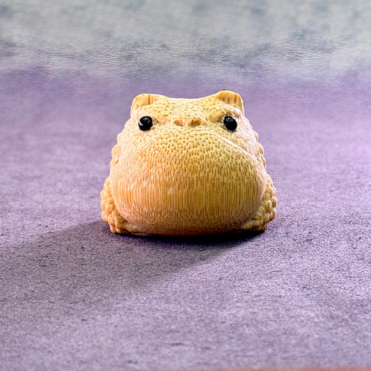 Bamboo Toad Carving 竹子蟾蜍手把件 - Prosperity Guardian 竹福金蟾