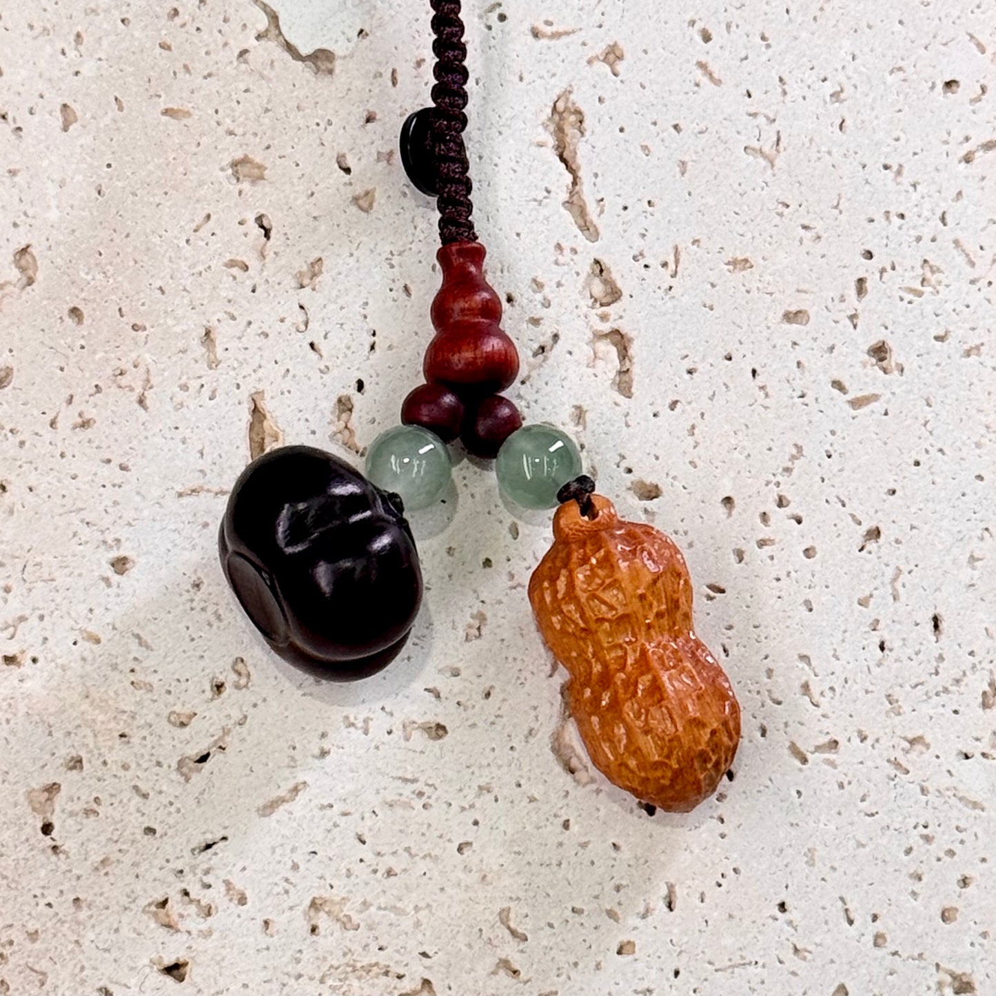 Sandalwood Peanut & Persimmon Carving 檀木 - Good Fortune 柿柿如意，好事花生 🥜🍊
