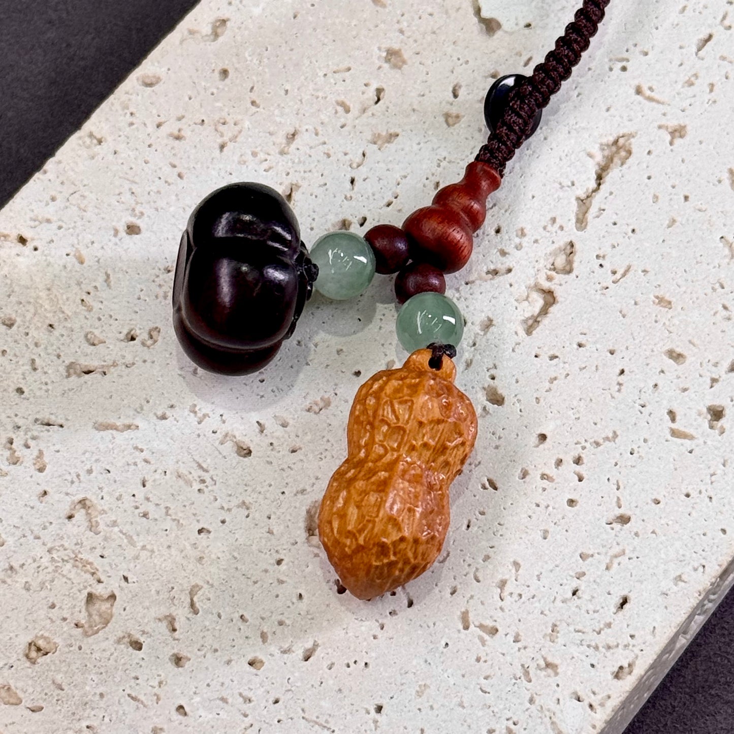 Sandalwood Peanut & Persimmon Carving 檀木 - Good Fortune 柿柿如意，好事花生 🥜🍊