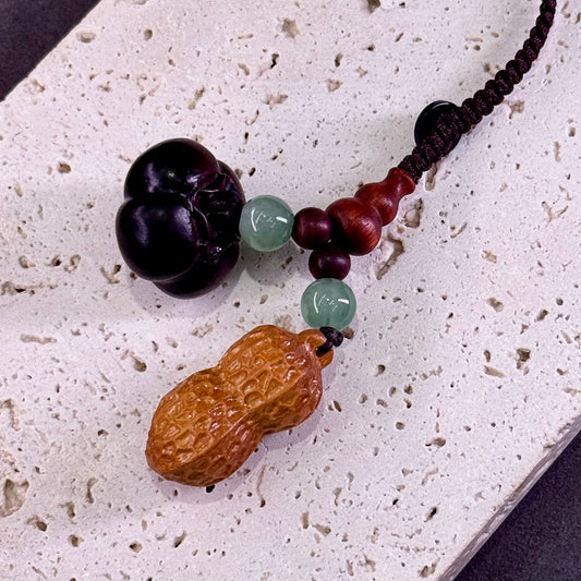 Sandalwood Peanut & Persimmon Carving 檀木 - Good Fortune 柿柿如意，好事花生 🥜🍊