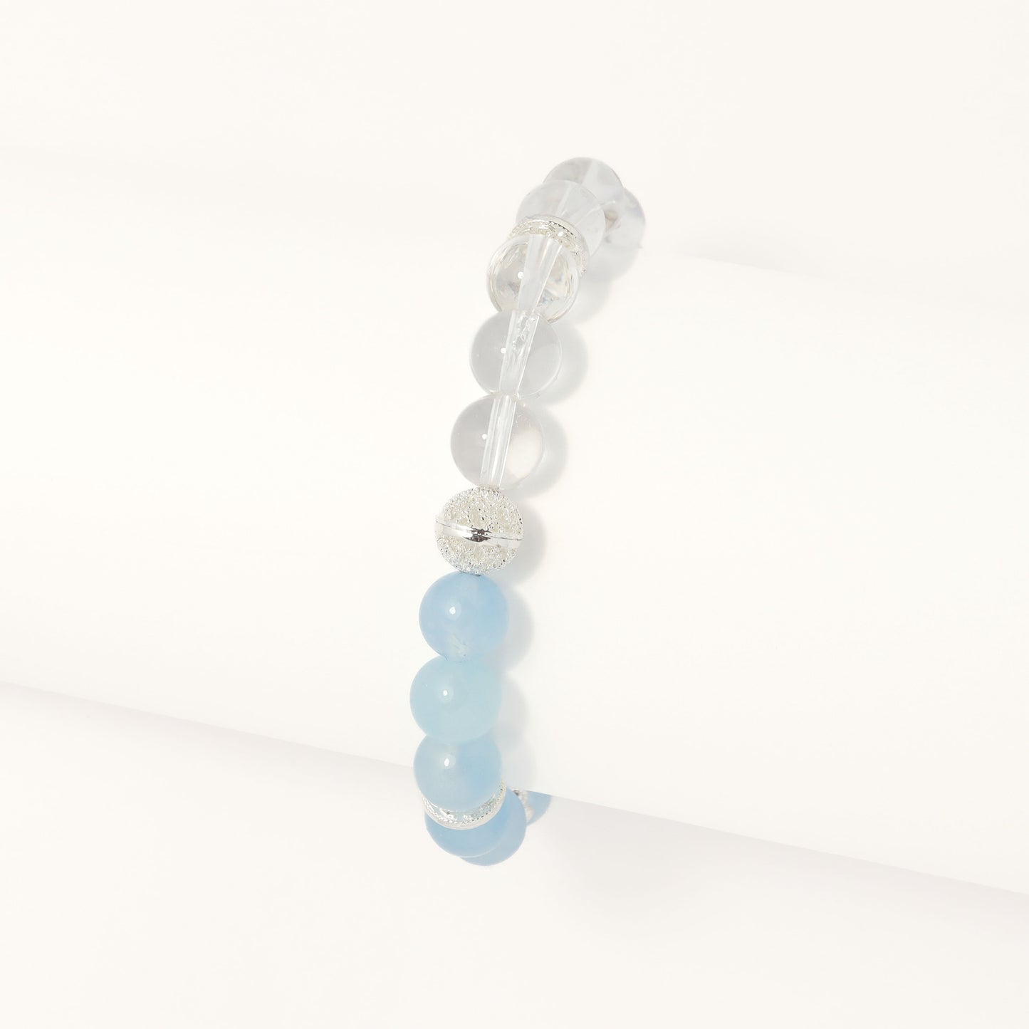 World Peace - Clear Quartz & Aquamarine Gemstone Bracelet