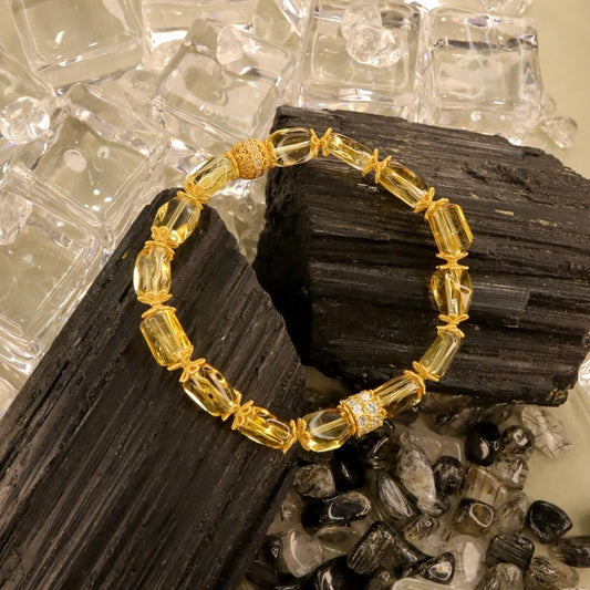 High-Quality Brazilian Citrine & Silver Bracelet - Golden Wealth