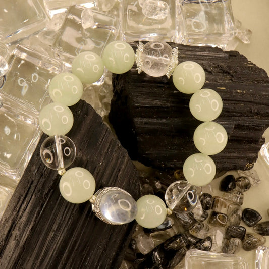 Aquamarine & Clear Quartz Bracelet - Trinity Tides Wish