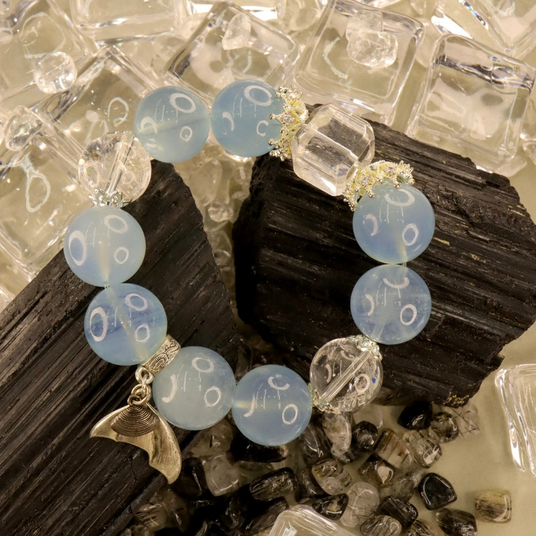 Aquamarine & Clear Quartz Bracelet - The Icy Tides