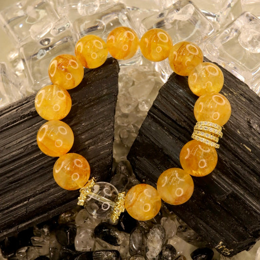 Golden Phantom Quartz & Azeztulite/Quartz Bracelet - The Alchemist’s Canvas