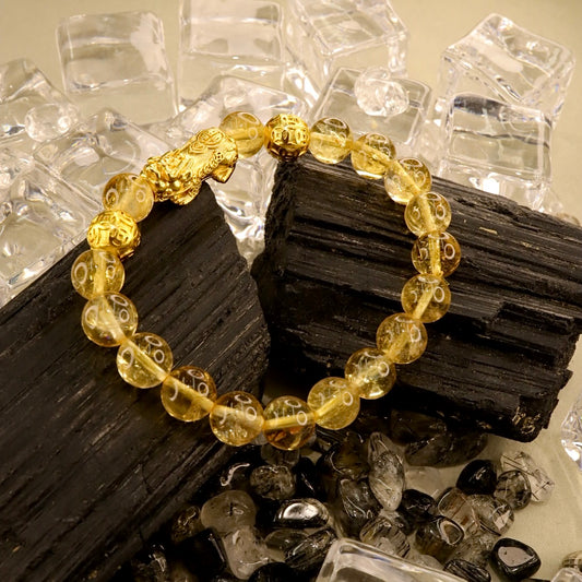 Yellow Citrine & Pixiu Bracelet - Golden Guardian of Wealth