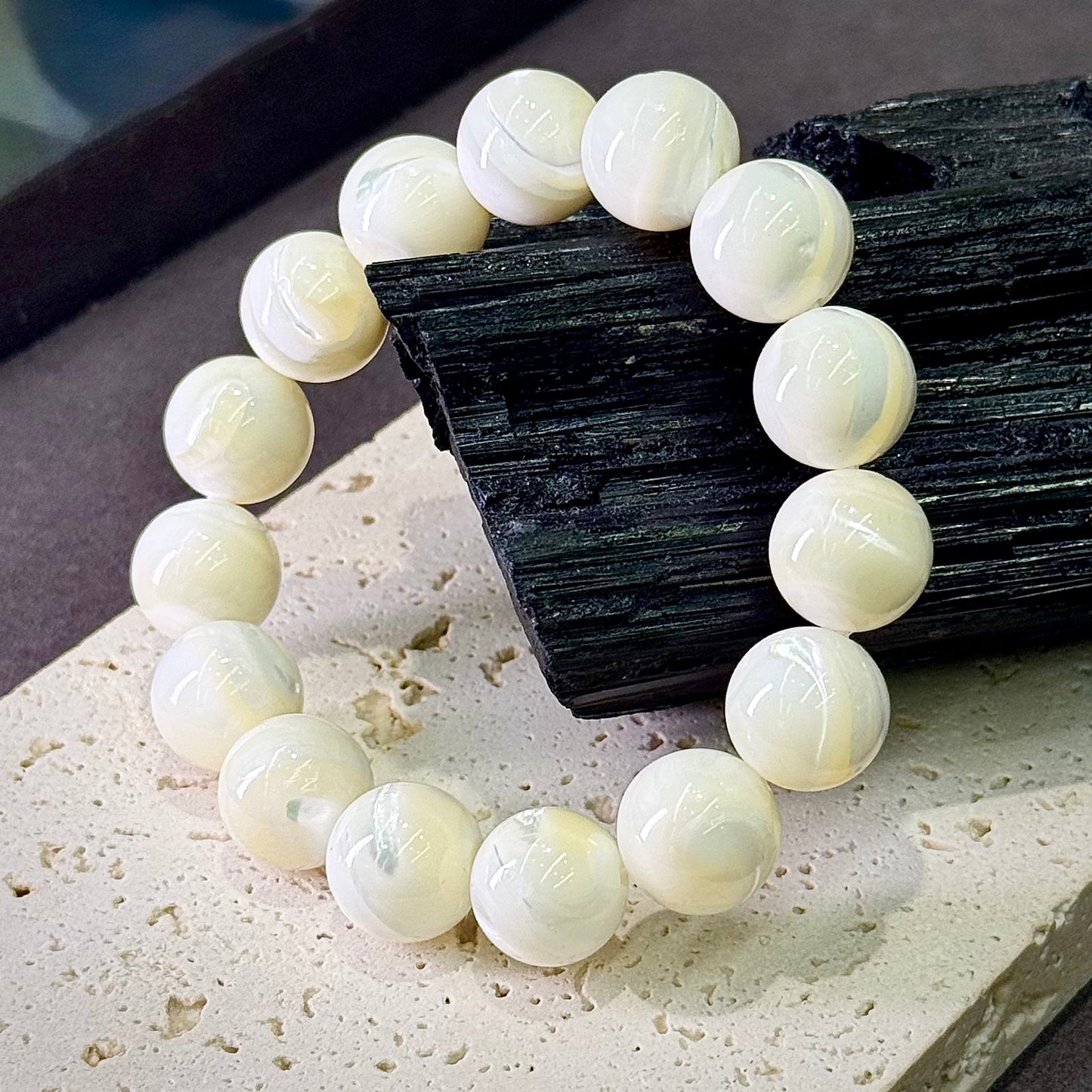 White Shell Bracelet 白贝 - Ocean Pearl 绸缎 🐚🤍