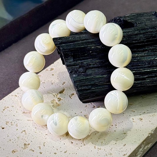 White Shell Bracelet 白贝 - Ocean Pearl 绸缎 🐚🤍