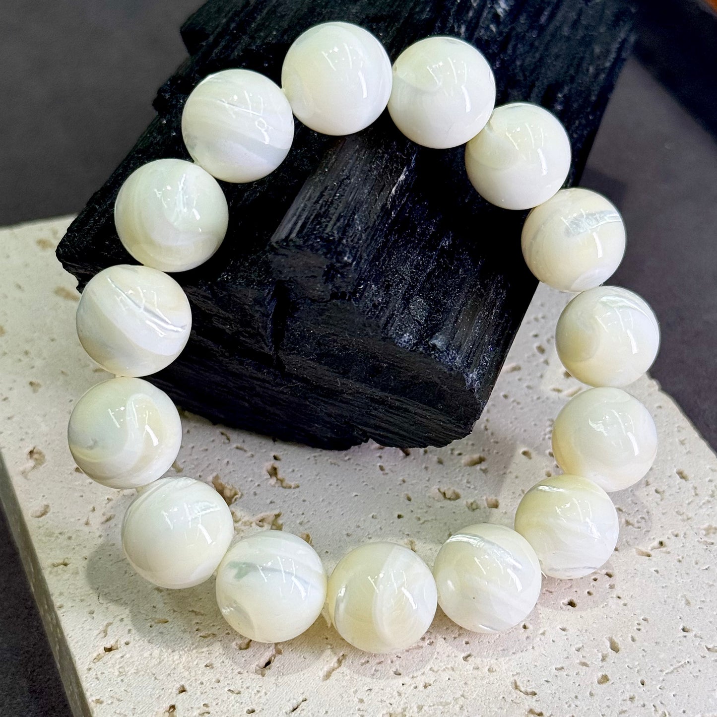 White Shell Bracelet 白贝 - Ocean Pearl 绸缎 🐚🤍