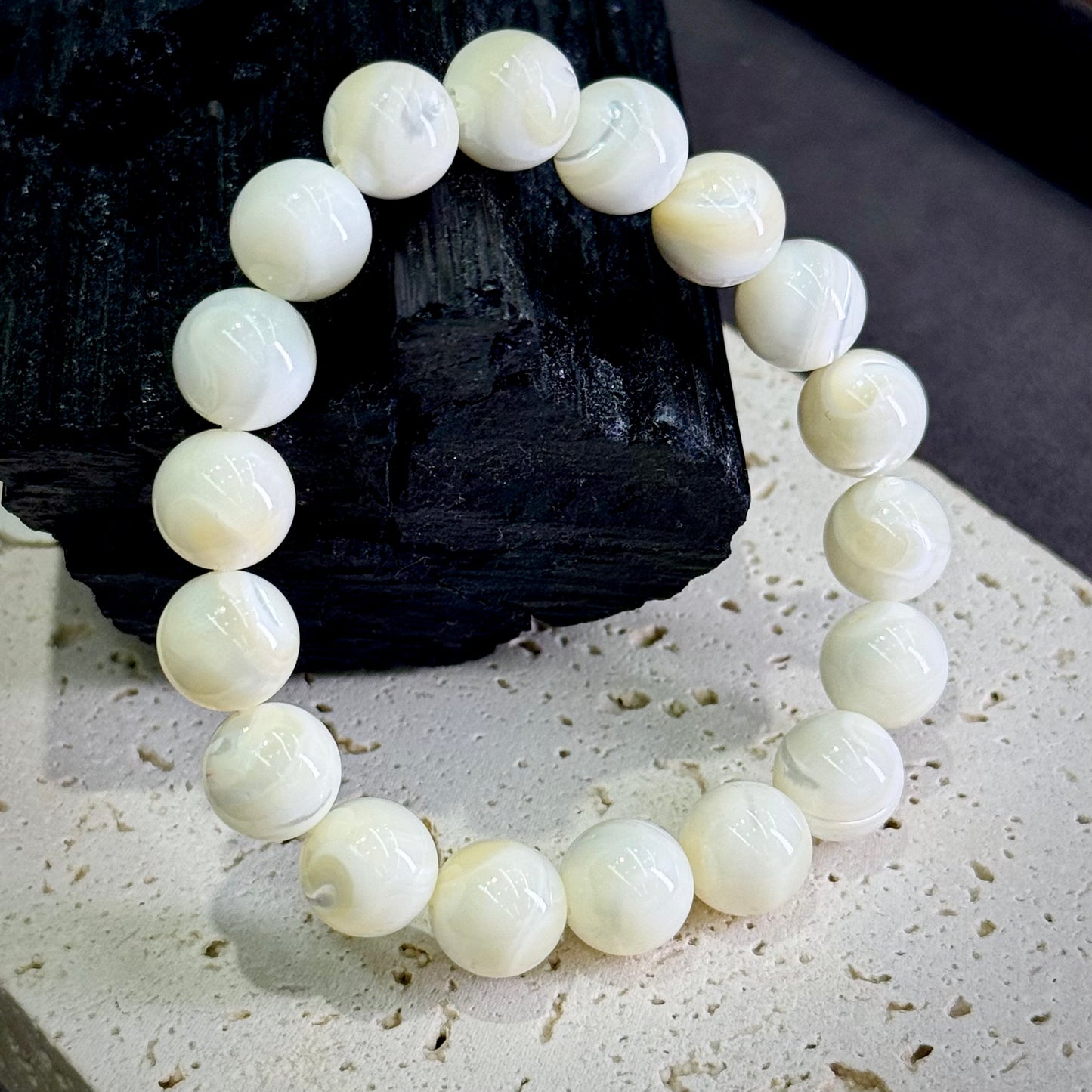 White Shell Bracelet 白贝 - Ocean Pearl 丝缎 🐚🤍