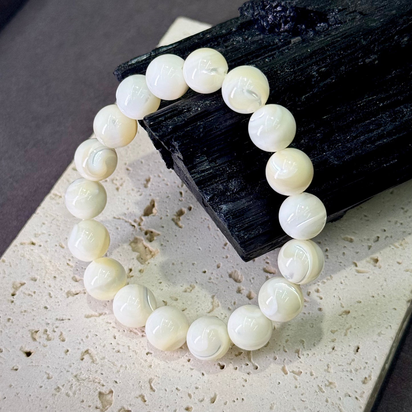 White Shell Bracelet 白贝 - Ocean Pearl 丝缎 🐚🤍