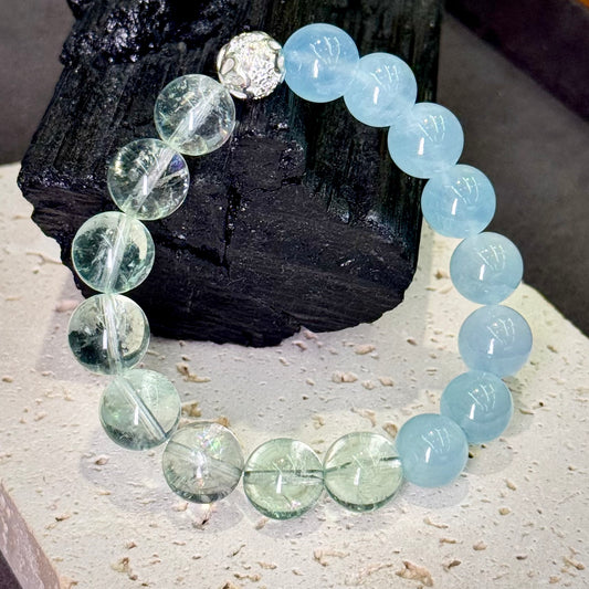 Aquamarine & Green Fluorite Bracelet 海蓝宝 绿萤石 - Ocean Meadow 海境青岚 🌊🌿