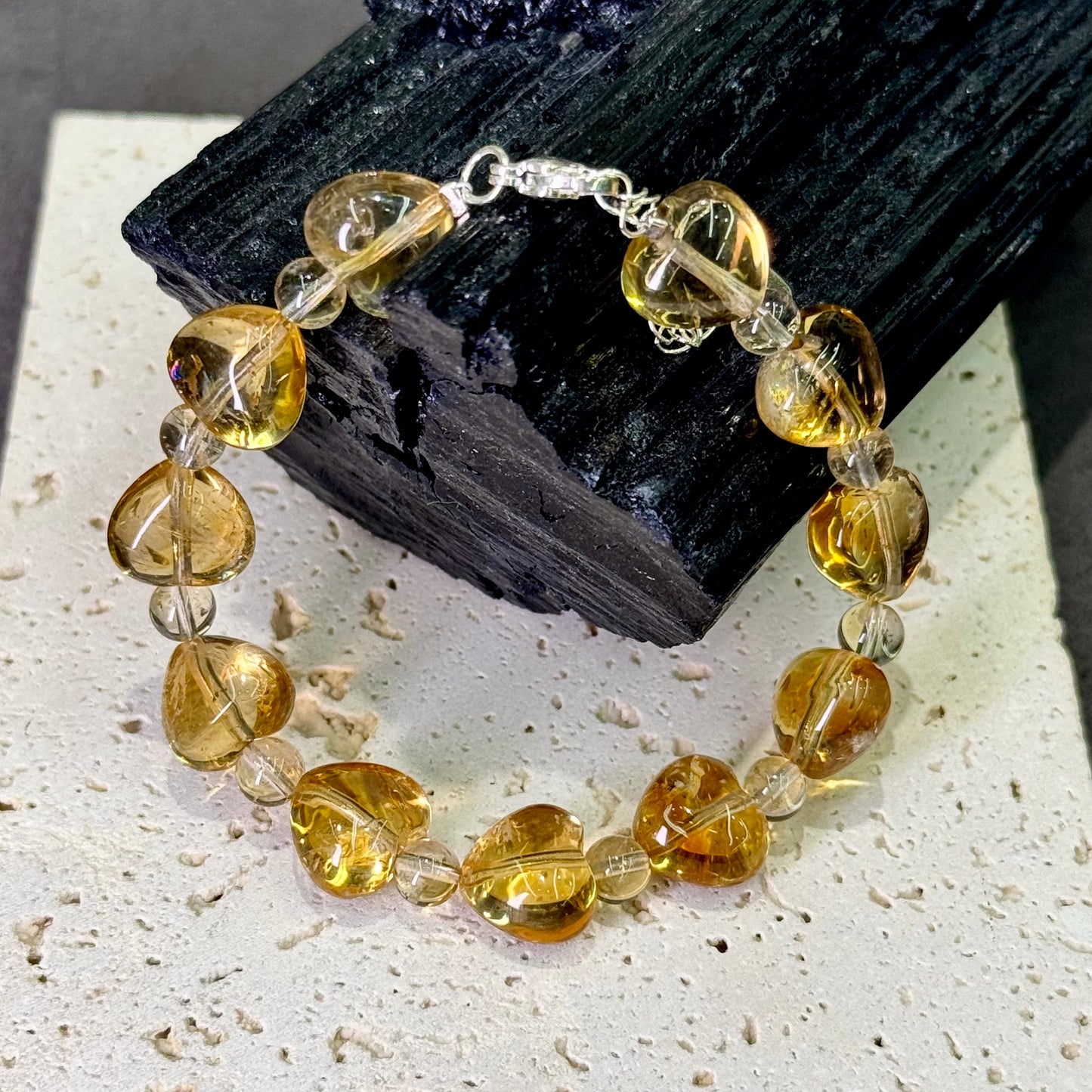 Citrine Heart Bracelet 黄水晶 - Golden Love 金色心愿 💛