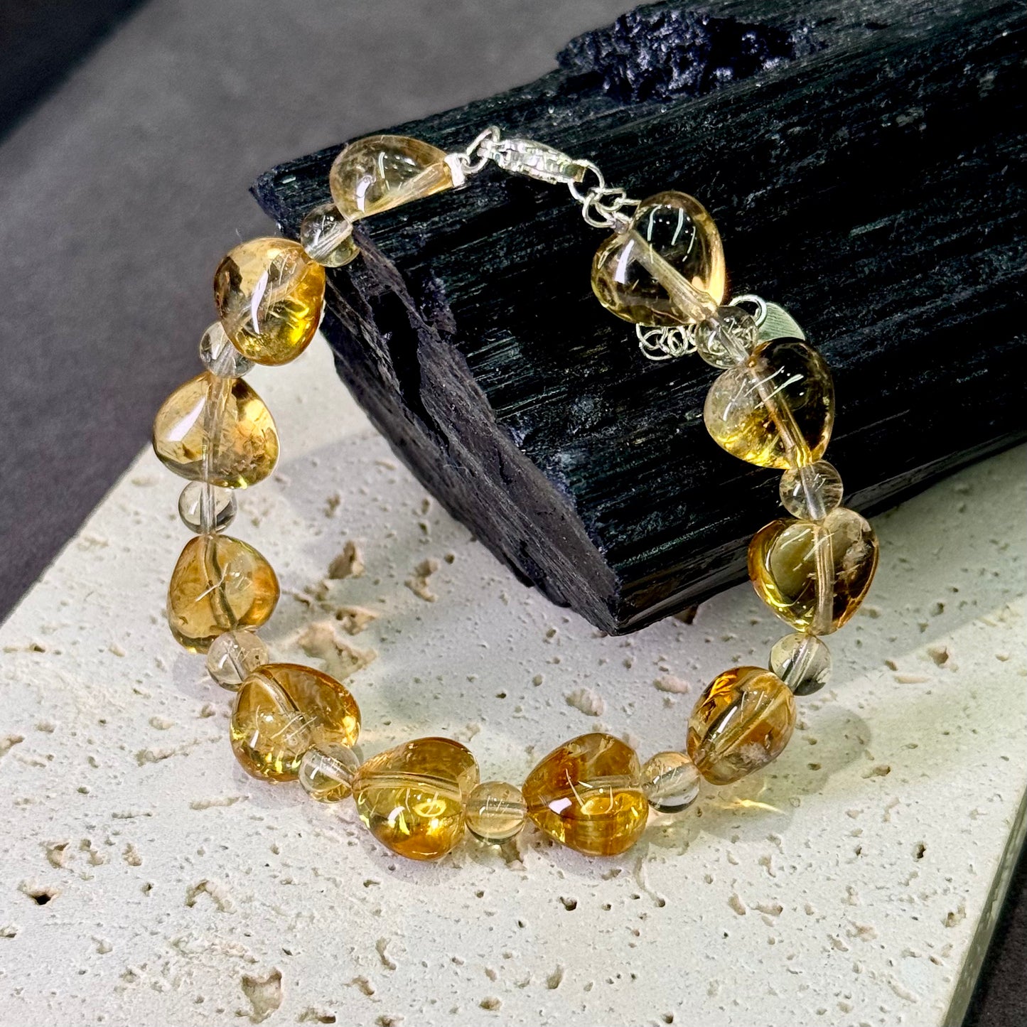 Citrine Heart Bracelet 黄水晶 - Golden Love 金色心愿 💛