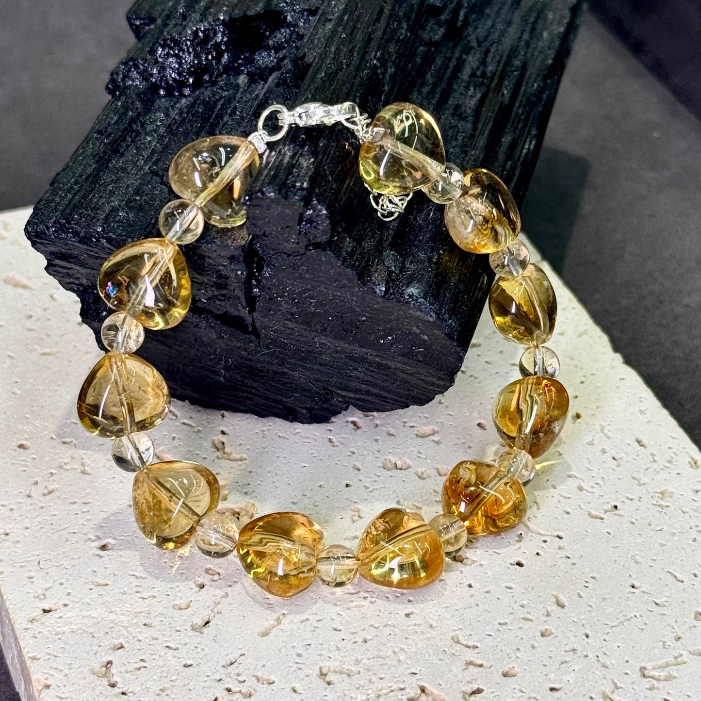 Citrine Heart Bracelet 黄水晶 - Golden Love 金色心愿 💛
