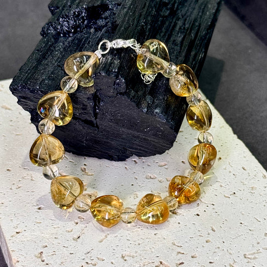 Citrine Heart Bracelet 黄水晶 - Golden Love 金色心愿 💛