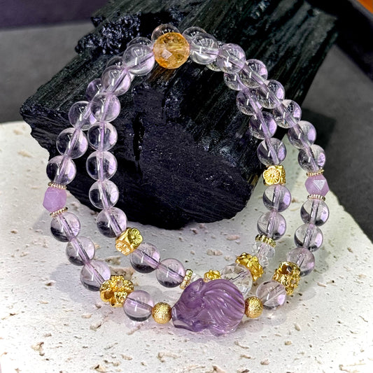 Amethyst Nine-Tailed Fox Bracelet - Mystic Abundance 紫晶灵狐 🦊💜